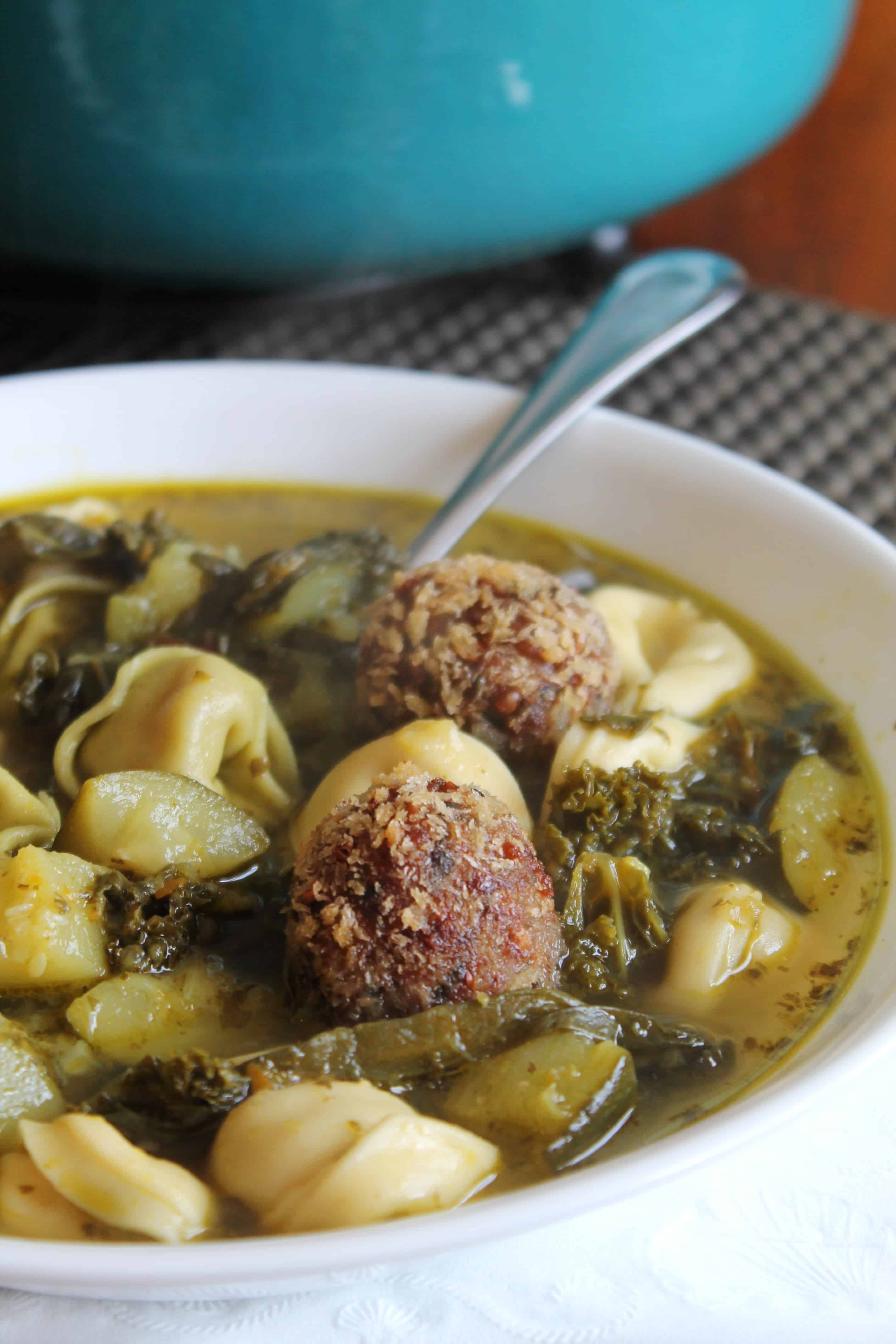 Italian Wedding Soup with Veggie Balls - Joanne Eats Well With Others