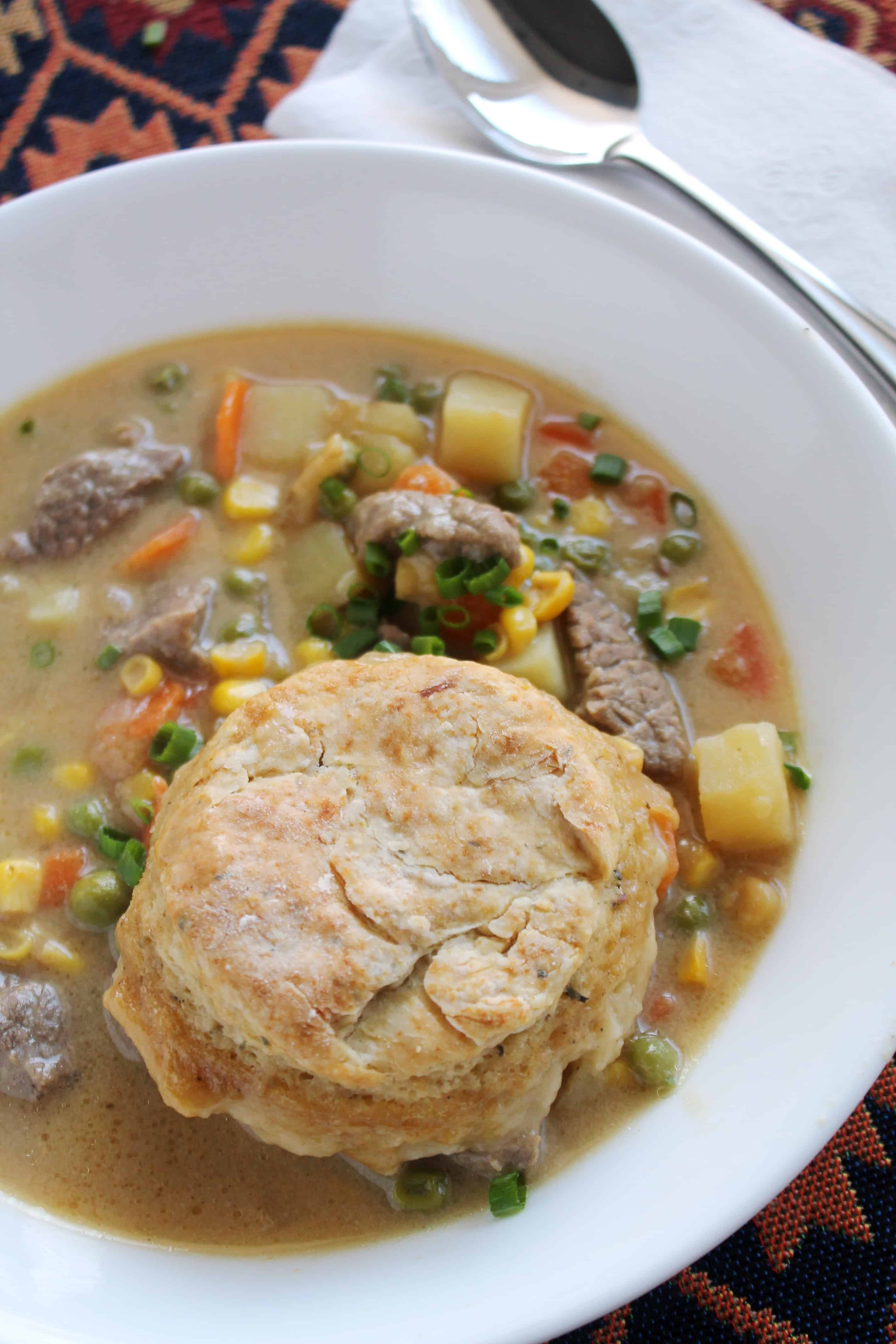 Beef Pot Pie With Herbed Biscuits