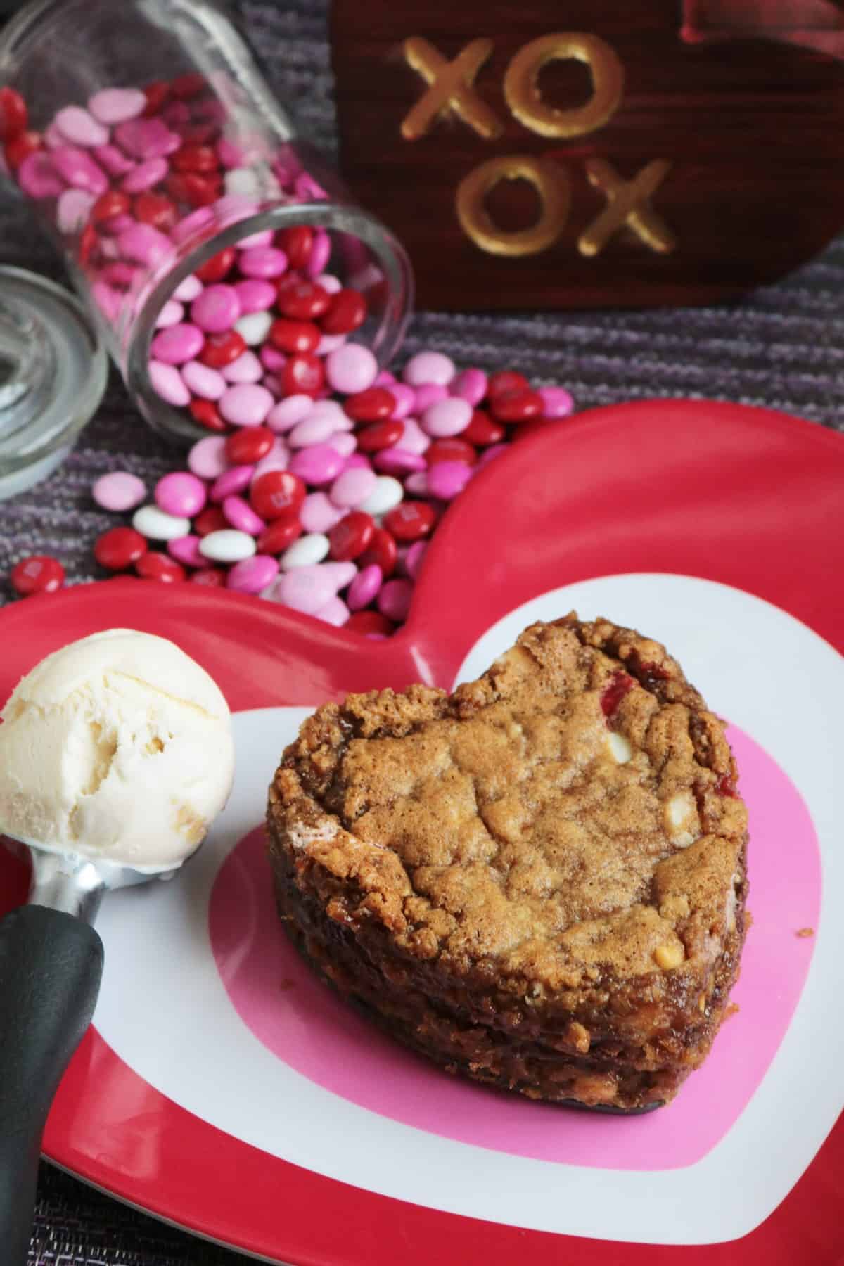 Heart-Shaped Reese's Stuffed Cookie for Two