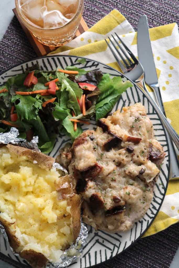 Pork Chops and Stuffing Bake.